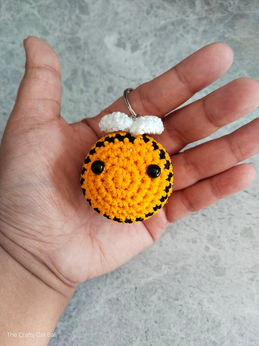 Little Bee Crocheted Keychain