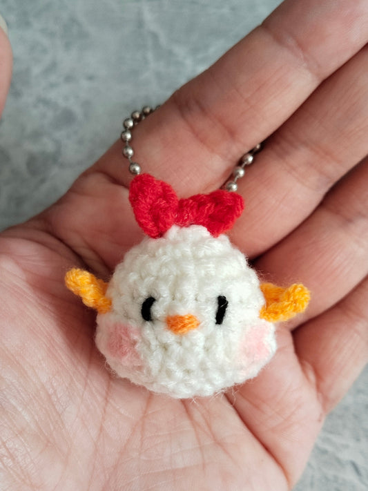 Little Chicken Crocheted Keychain
