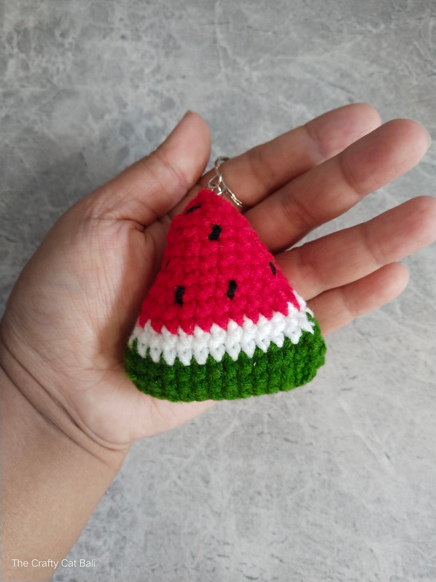 Watermelon Crocheted Keychain