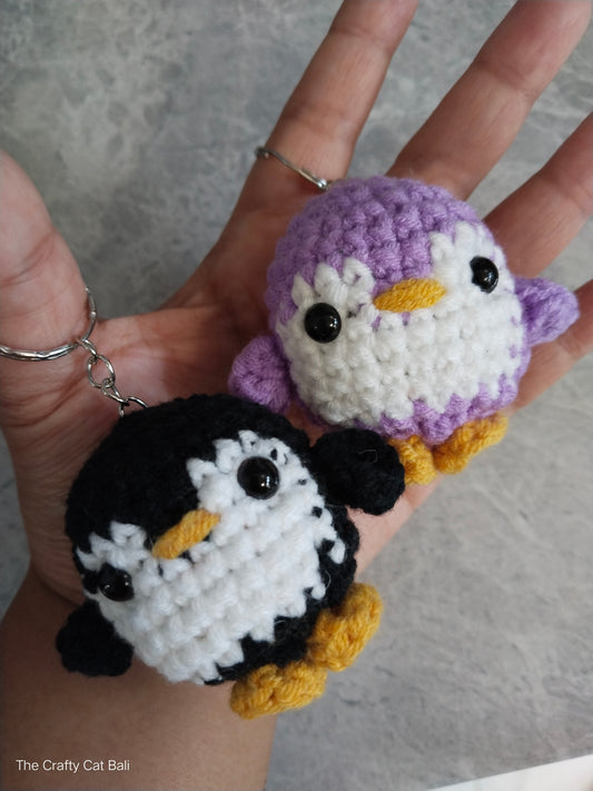 Little Penguin Crocheted Keychain