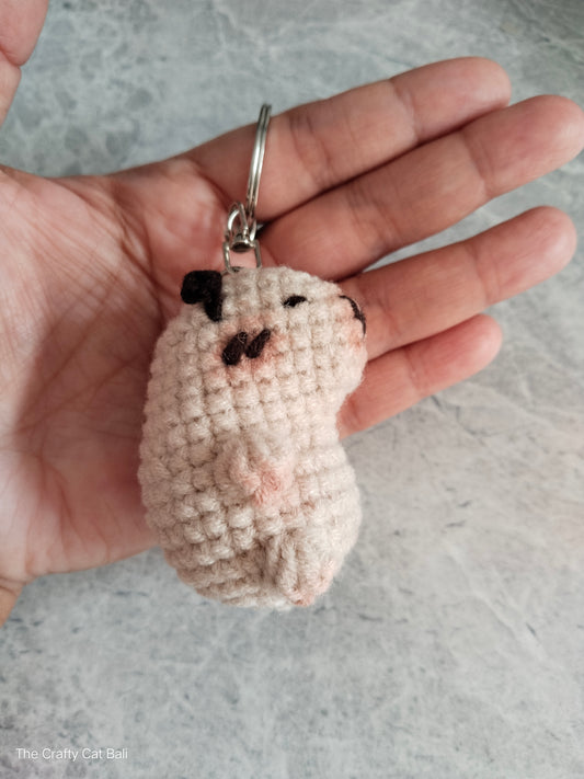 Capybara Crocheted Keychain