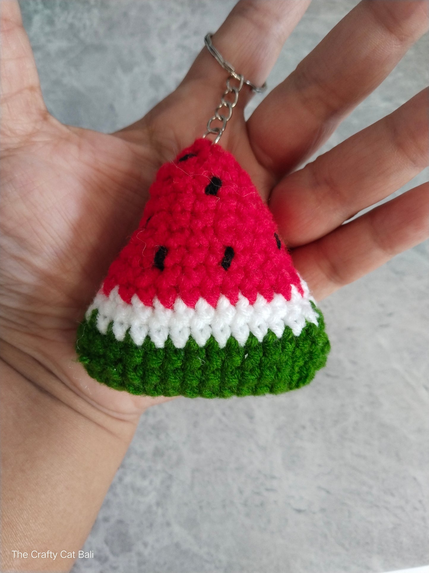 Watermelon Crocheted Keychain