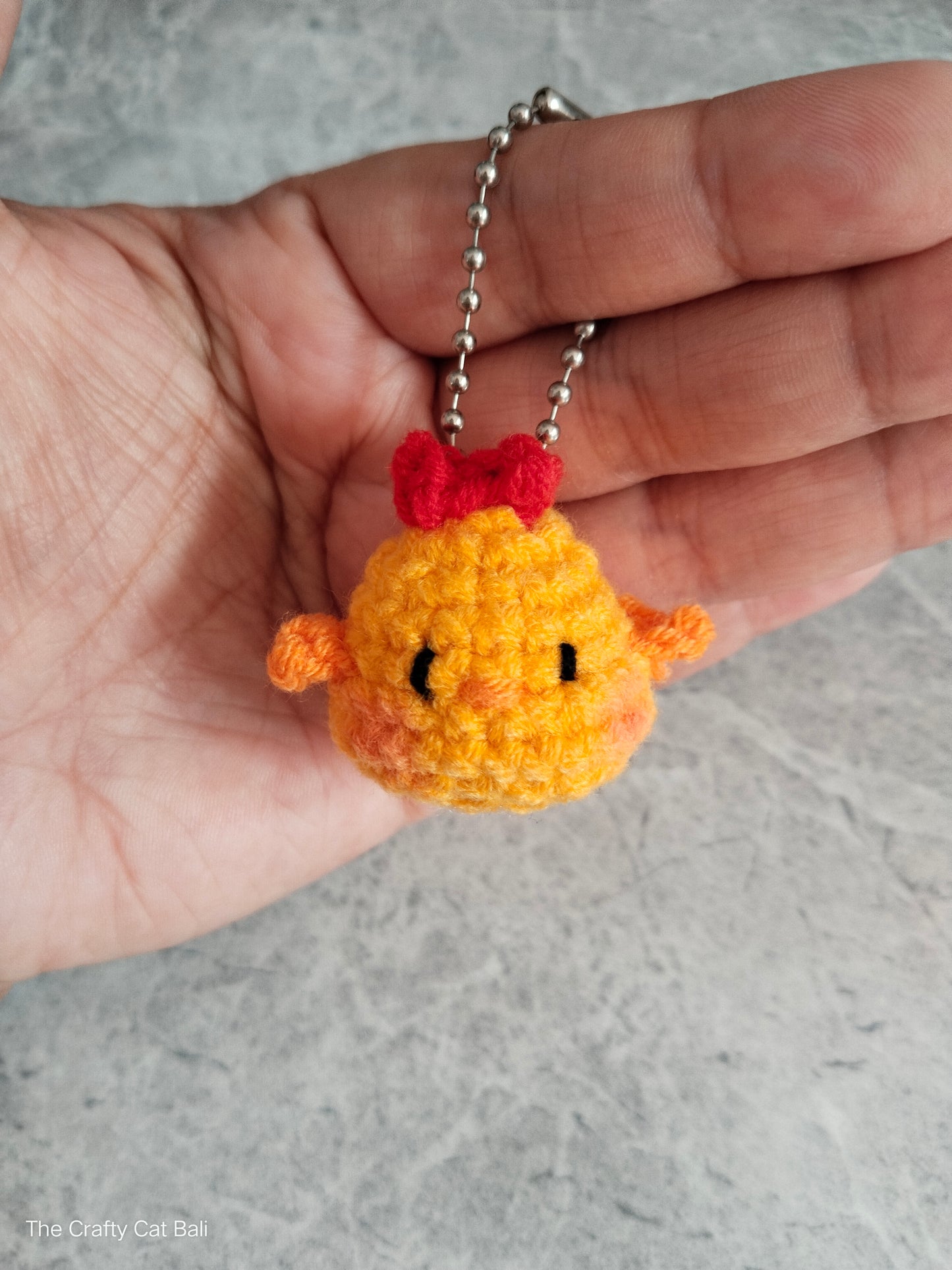 Little Chicken Crocheted Keychain