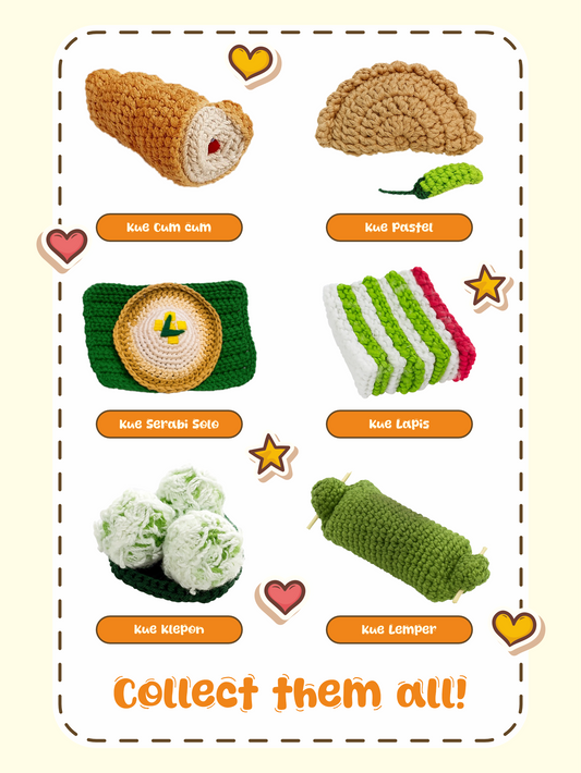 Blind Bag Bundle of 3: Crochet Traditional Indonesian Snacks Series