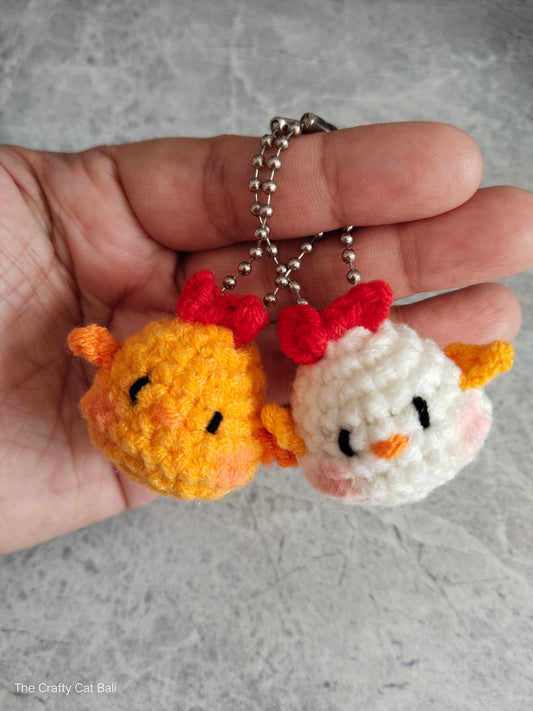 Little Chicken Crocheted Keychain