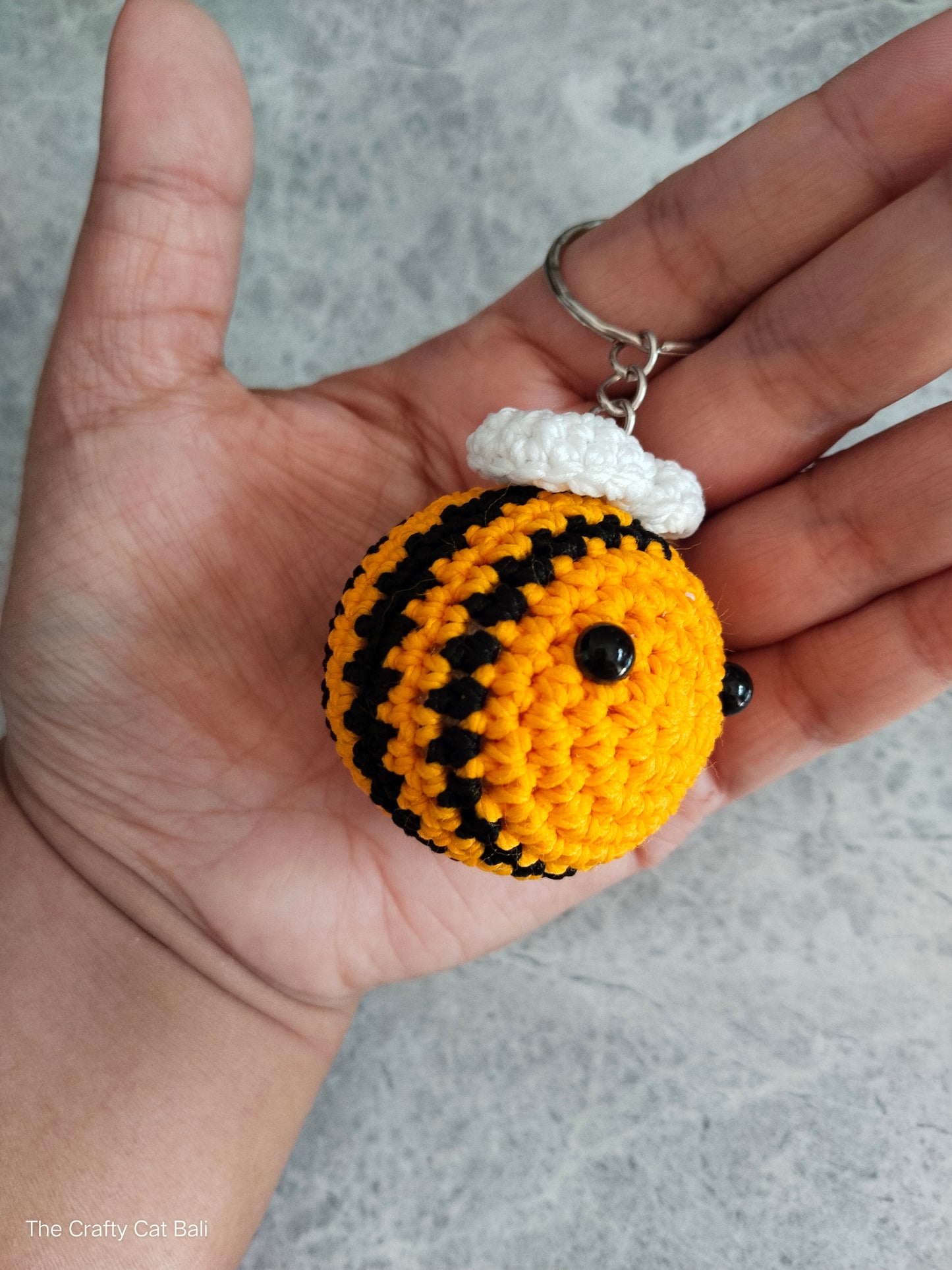 Little Bee Crocheted Keychain
